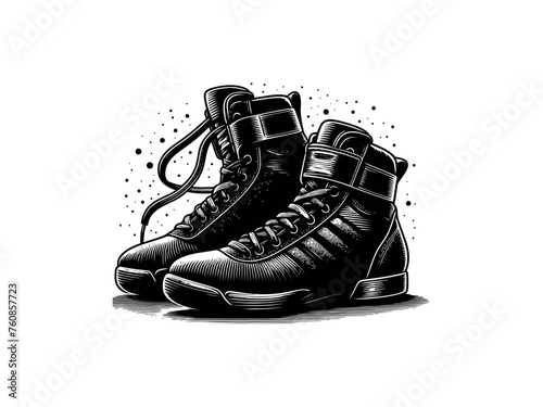 Step into the Ring: Boxing Shoes Vector Illustration for Dynamic Sports Designs and Athletic Gear