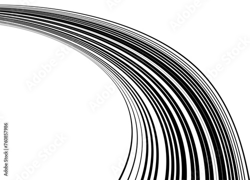 Black and white striped pattern of thin black lines on a white background. For covers, posters, interior decoration, packaging. Prospect. Vector background in retro style.