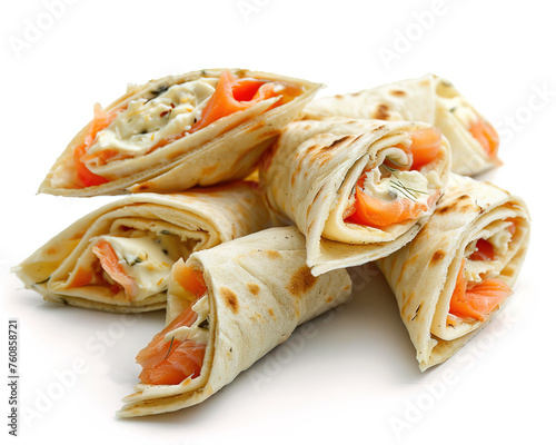 Lavash Pinwheel with Cream Cheese and Smoked Salmon photo