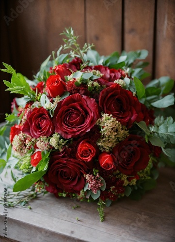  Passionate Petals  Red Wedding Bouquet 