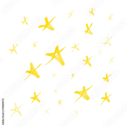 stelle gialle disegnate con pennarelli su sfondo trasparente stile scuola bambini didattica photo