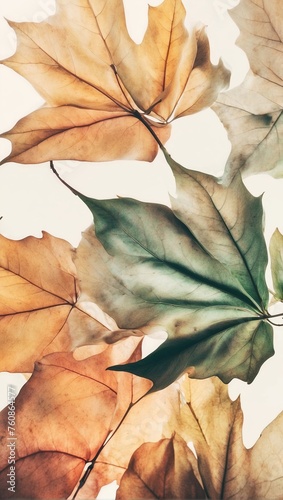 Leaves in natural colors