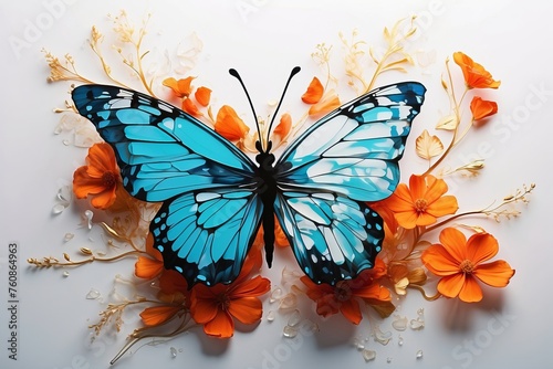 Butterfly painted in watercolor