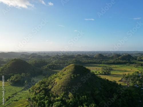 Beautiful chocolate hill in aerial view, Bohol Philippines