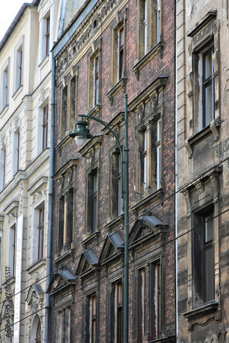 Full frame shot of residential street in Krakow, Poland