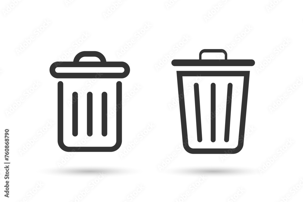 Trash bin icons. Delete symbols. Trash can vector icon set. Trash bin icons. Delete symbols. Trash can vector icon set.