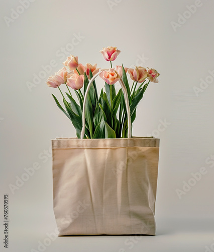 Bag with tulips