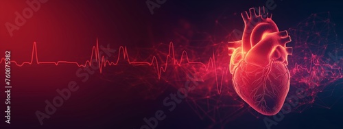 Visual metaphor of a glowing heart with a heartbeat waveform illustrating vitality and health.