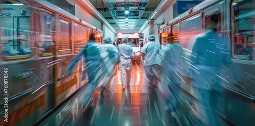 doctors running stretchers ambulance medicine photo