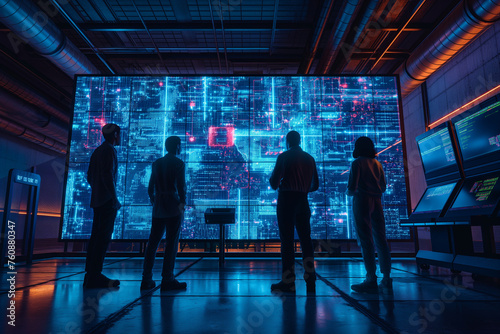 Man and brain icon hologram. Double exposure. Concept of data. AI and the development of the future. super program and control developers. modern chief executive of the world. artificial Intelligence
