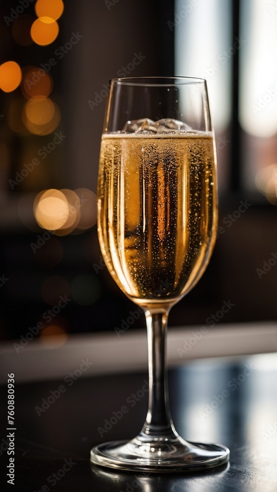 Classic Champagne Cocktail presentation. Classic Champagne Cocktail presentation.