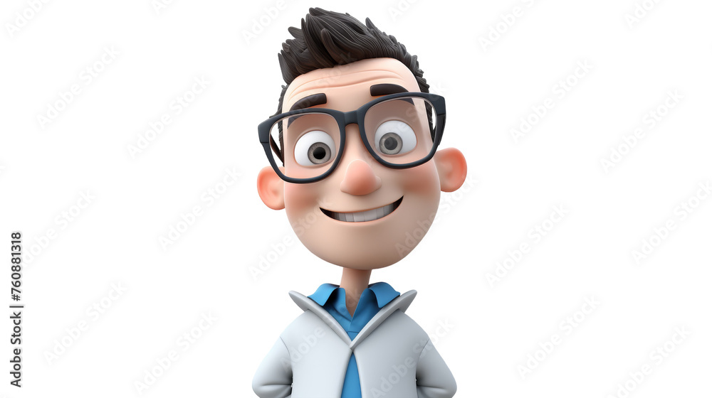 A cartoon character wearing glasses and a tie, exuding sophistication and intellect