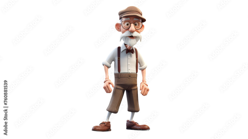 A whimsical cartoon character with a beard and glasses, showcasing intelligence and creativity A whimsical cartoon character with a beard and glasses, showcasing intelligence and creativity