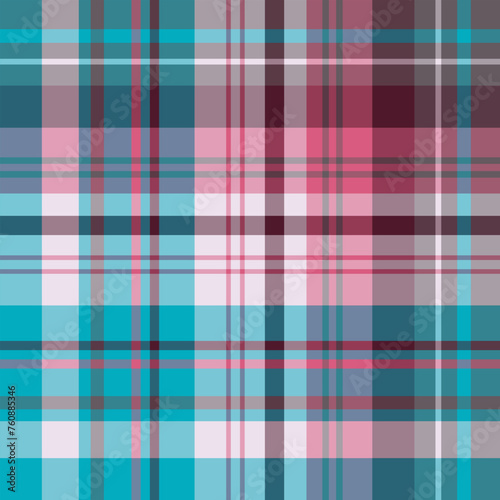 Seamless pattern in comfortable blue, pink and gray colors for plaid, fabric, textile, clothes, tablecloth and other things. Vector image.