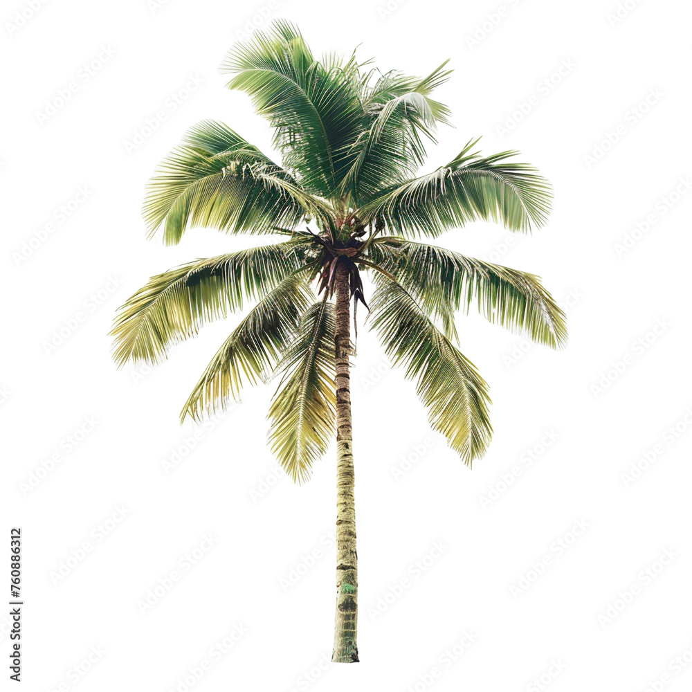 palm tree illustration isolated on transparent background - Generative AI palm tree illustration isolated on transparent background - Generative AI