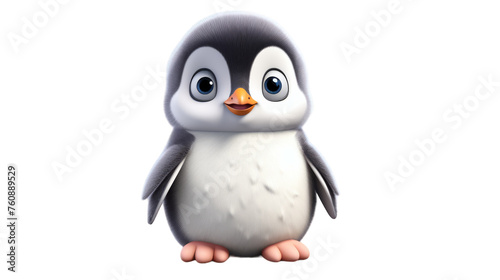A penguin cartoon character with oversized eyes and a cheerful smile © FMSTUDIO