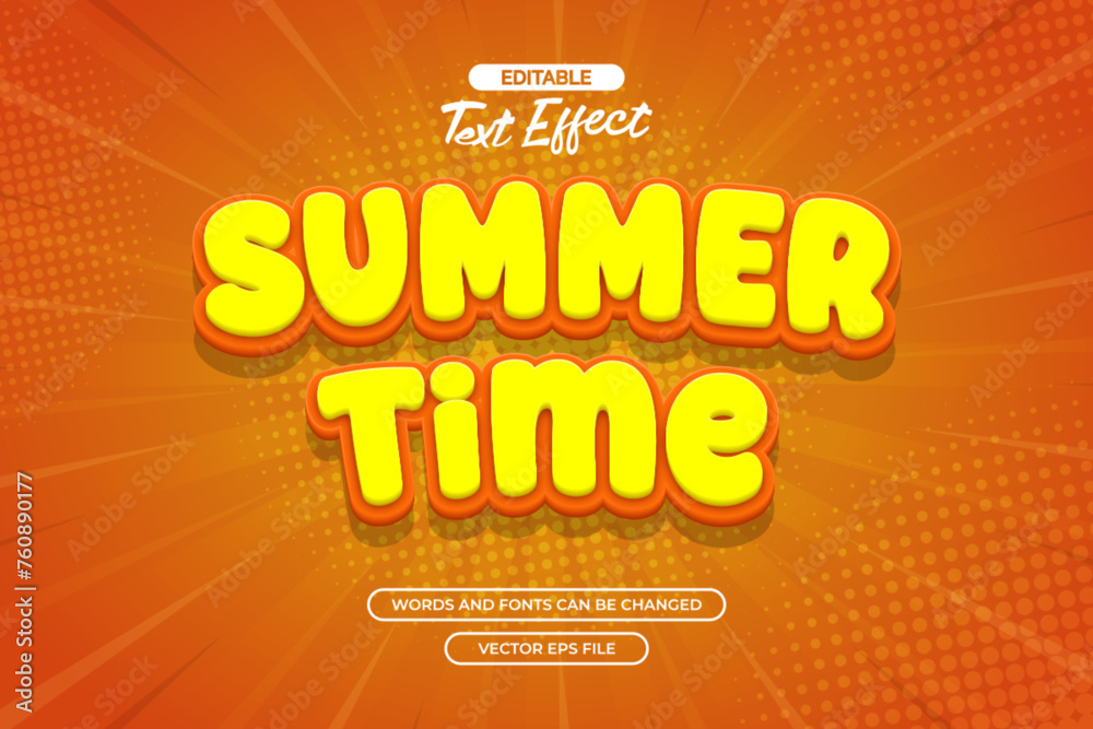 Fototapeta premium Summer time text effect