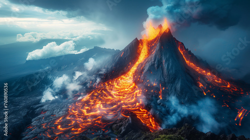 volcanic mountain eruption