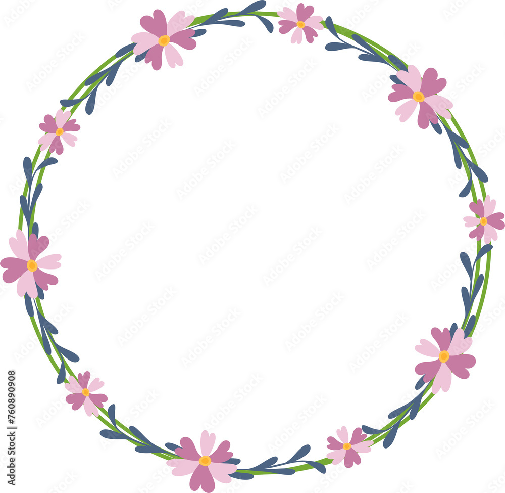 elegant floral wreath, frame with flowers