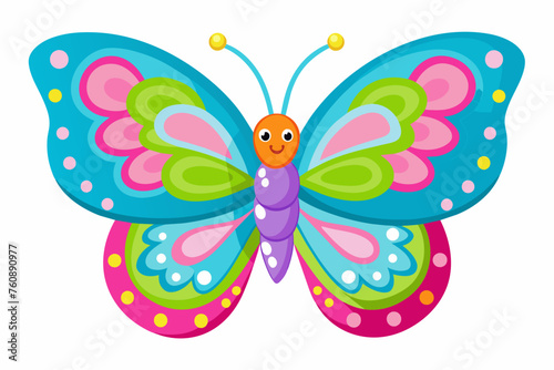  butterfly stickers for kids  vector art illustration