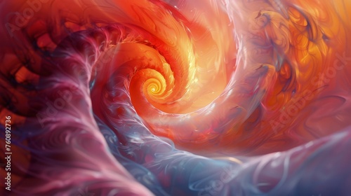 Orange and Blue Swirl Painting