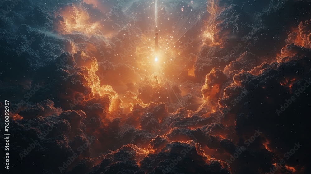 Fototapeta premium Artists Rendering of a Space Shuttle in Space