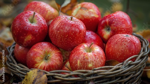 Basket Filled With Red Apples