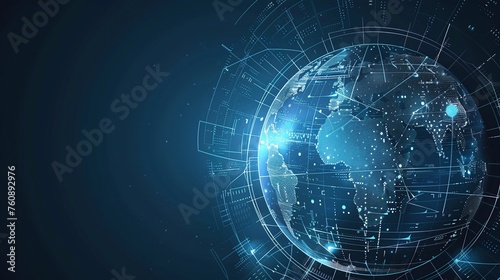 Global technology network concept on earth