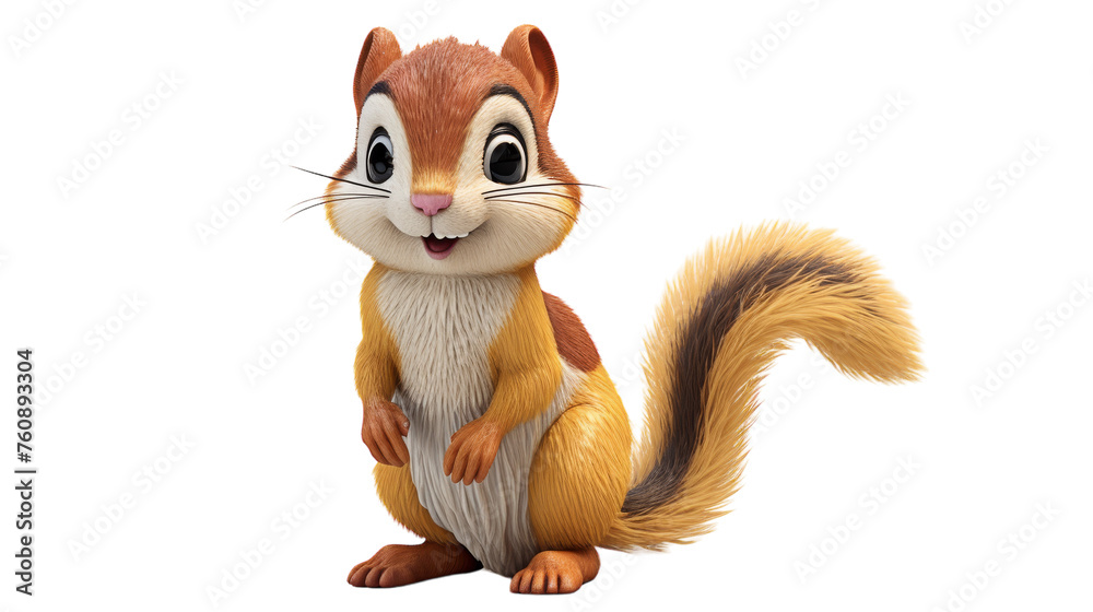 A cheerful cartoon squirrel showcasing a wide smile