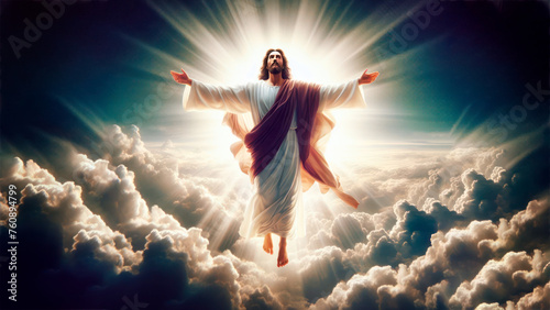 Jesus Cristo subindo aos céus photo