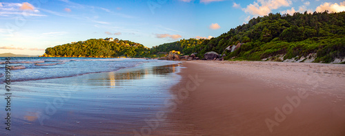 panorama sunset over the Defunto beach Governador Celso Ramos Santa Catarina Brazil 
