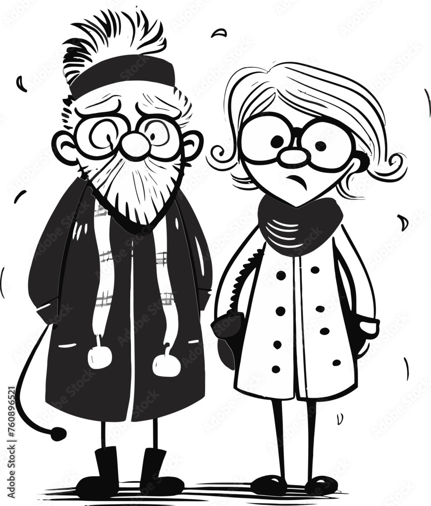 Nostalgic Narratives: Senior Couple Graphic Design