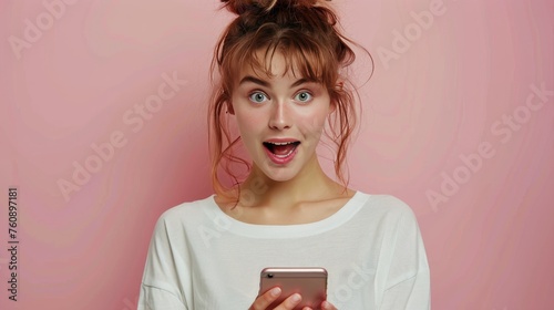 Woman With Glasses Looking at Cell Phone