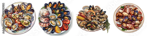 New England Clam Bake  Hyperrealistic Highly Detailed Isolated On Transparent Background Png File photo