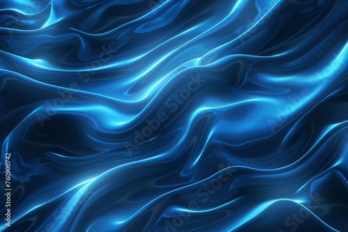 Smooth wave pattern in electric blue Adding dynamic movement and futuristic flair to backgrounds or wallpapers for tech or digital themes. photo