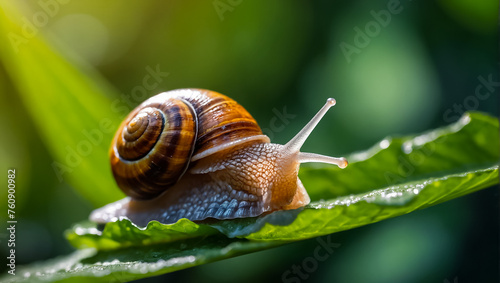 beautiful snail close up natural