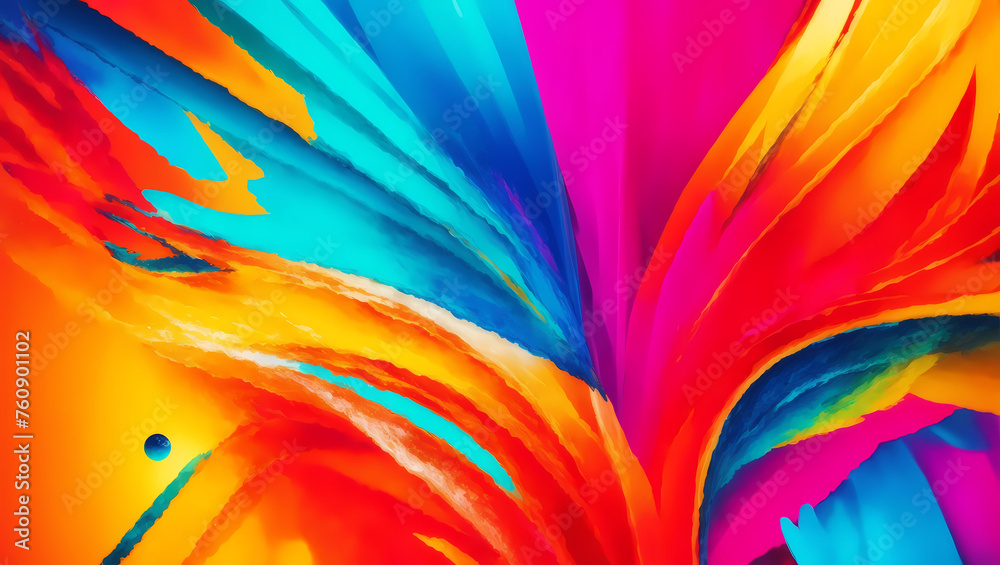 Abstract Vibrance Luminous Color Blades of Bold Rainbow Colors Wallpaper or Background