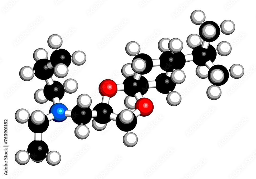 Spiroxamine fungicide molecule. Spiroxamine fungicide molecule.