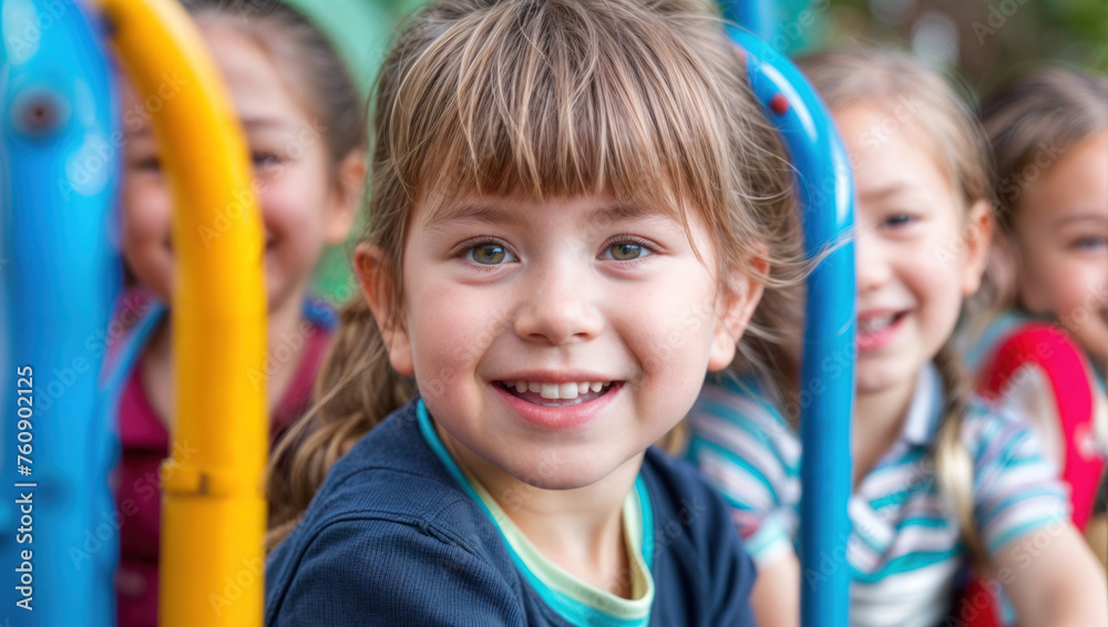 Vibrant playtime. Kids and children engage in joyful activities on the kindergarten playground, experiencing fun, learning, and togetherness Vibrant playtime. Kids and children engage in joyful activities on the kindergarten playground, experiencing fun, learning, and togetherness