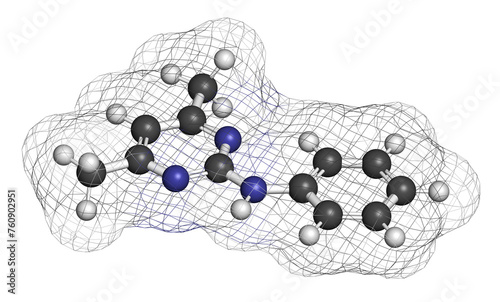Pyrimethanil fungicide molecule.