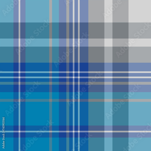 Seamless pattern in comfortable blue and gray for plaid, fabric, textile, clothes, tablecloth and other things. Vector image.