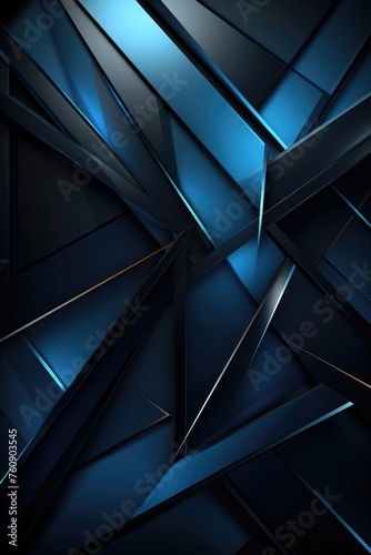 Abstract Geometric Triangular Design in Blue Tones