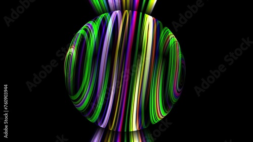 Colorful sphere with light rays