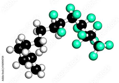 Perfluorohexyloctane drug molecule. photo