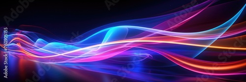 Abstract Background with Colorful Light Streaks © TETIANA
