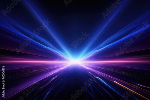 Vibrant Purple and Blue Light Beam Abstract Background