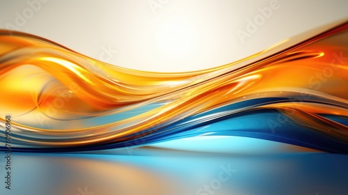 Abstract Blue and Orange Wavy Design Background