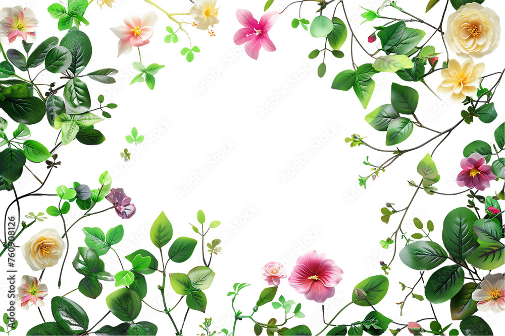 Obraz premium frame with flowers