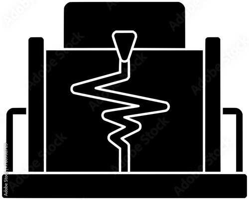 seismic illustration seismograph silhouette richter logo wave icon graph outline earthquake vibration seismometer frequency quake diagram chart technology pulse shape curve waveform science for vector