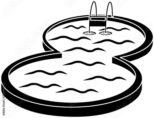 pool illustration water silhouette summer logo swimming icon blue outline vacation resort holiday hotel swim swimming pool pool wet cool shape cool poolside surface for vector graphic background